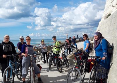 The BMWs cycle the undercliff to Ovingdean
